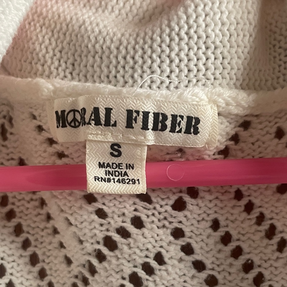Moral Fiber Cream Open-Front Knit Shrug - Picture 2 of 9